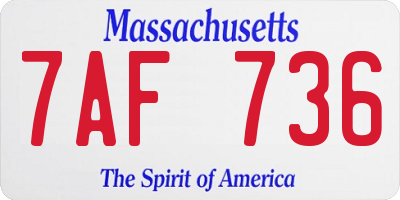 MA license plate 7AF736