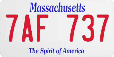 MA license plate 7AF737