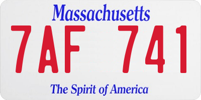MA license plate 7AF741