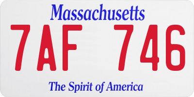 MA license plate 7AF746