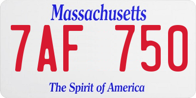 MA license plate 7AF750