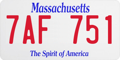MA license plate 7AF751
