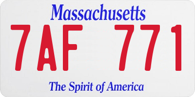 MA license plate 7AF771