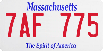 MA license plate 7AF775
