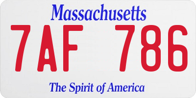 MA license plate 7AF786