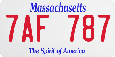 MA license plate 7AF787