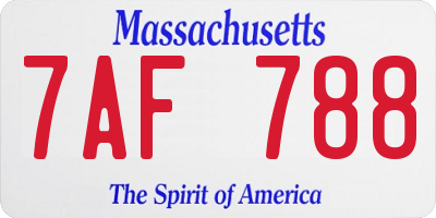 MA license plate 7AF788