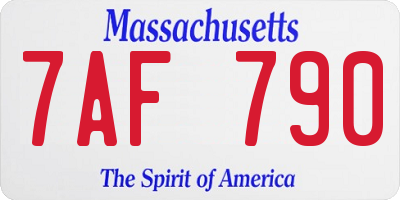 MA license plate 7AF790
