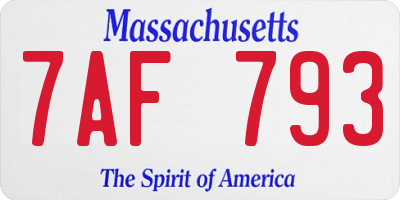 MA license plate 7AF793