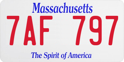 MA license plate 7AF797