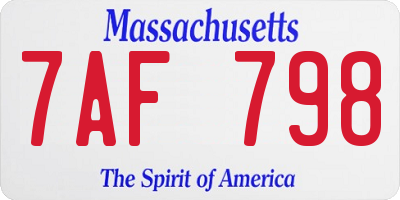 MA license plate 7AF798