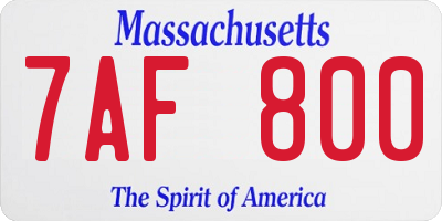 MA license plate 7AF800