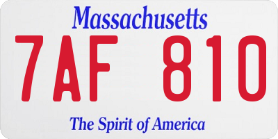 MA license plate 7AF810