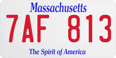 MA license plate 7AF813