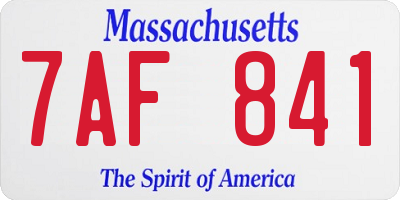 MA license plate 7AF841