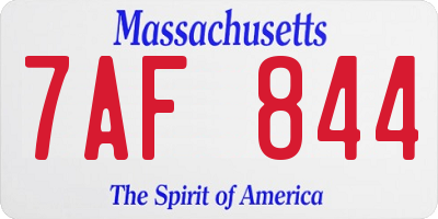 MA license plate 7AF844