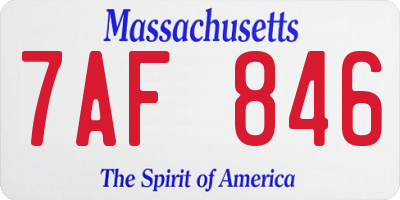 MA license plate 7AF846