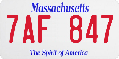 MA license plate 7AF847