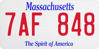 MA license plate 7AF848