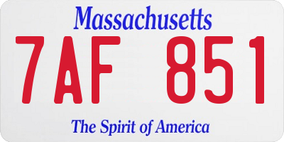 MA license plate 7AF851