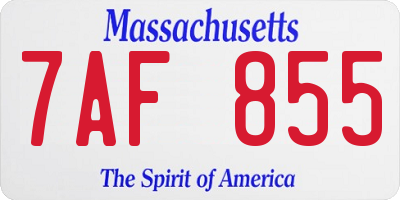 MA license plate 7AF855