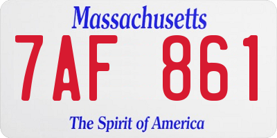 MA license plate 7AF861