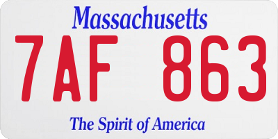 MA license plate 7AF863