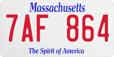 MA license plate 7AF864