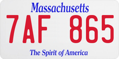 MA license plate 7AF865