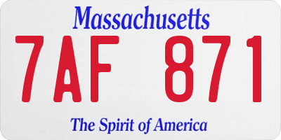 MA license plate 7AF871