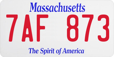 MA license plate 7AF873