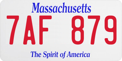 MA license plate 7AF879