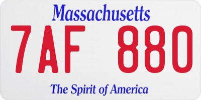 MA license plate 7AF880