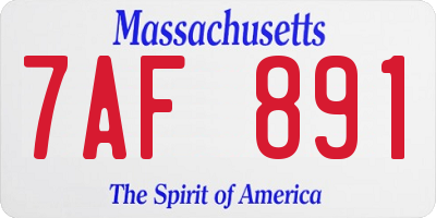 MA license plate 7AF891
