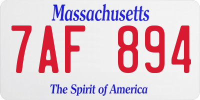 MA license plate 7AF894