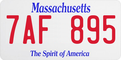 MA license plate 7AF895