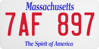 MA license plate 7AF897