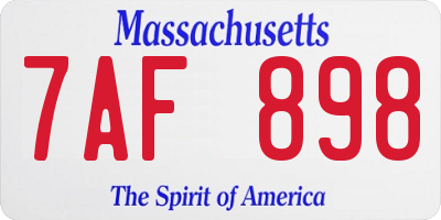 MA license plate 7AF898
