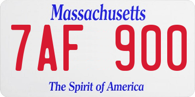 MA license plate 7AF900