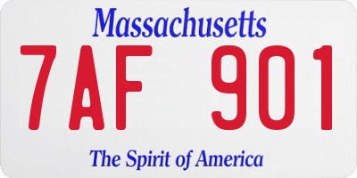 MA license plate 7AF901