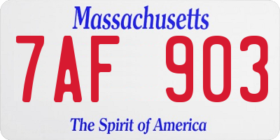 MA license plate 7AF903