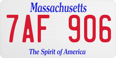 MA license plate 7AF906