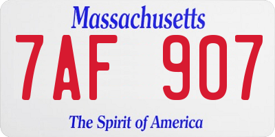 MA license plate 7AF907