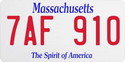 MA license plate 7AF910