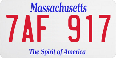 MA license plate 7AF917
