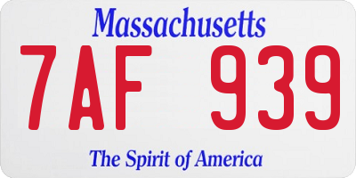 MA license plate 7AF939