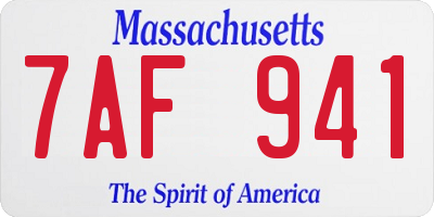 MA license plate 7AF941