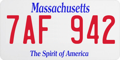 MA license plate 7AF942