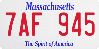 MA license plate 7AF945
