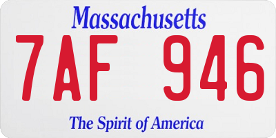 MA license plate 7AF946